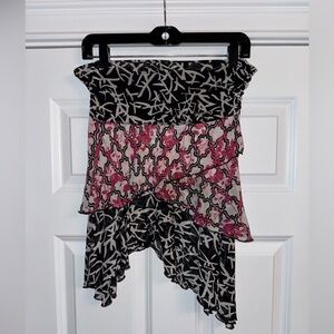Women’s Diane Von Fursternberg 100% Silk Mini Skirt Dual Pattern Size Small